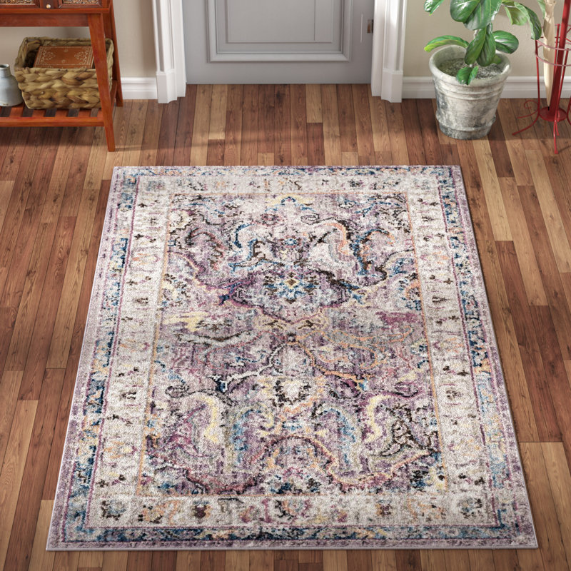 World Menagerie Fitz Lavender/Light Gray Area Rug & Reviews Wayfair